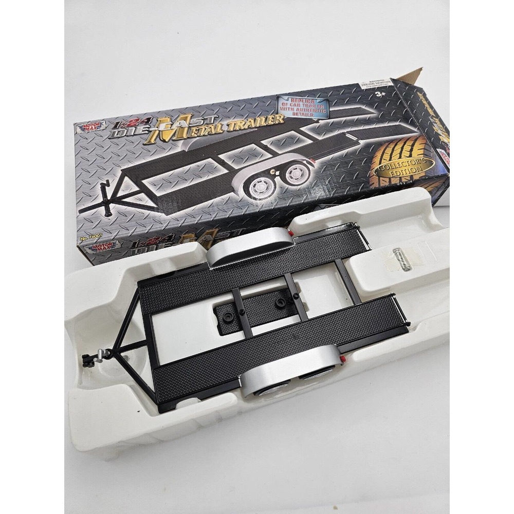 Motor Max 1:24 Scale DIECAST METAL CAR TRAILER Collector's Edition